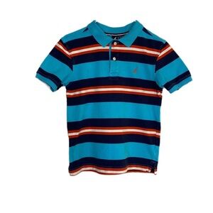 Nautica Boy’s Cyan Striped Polo Shirt